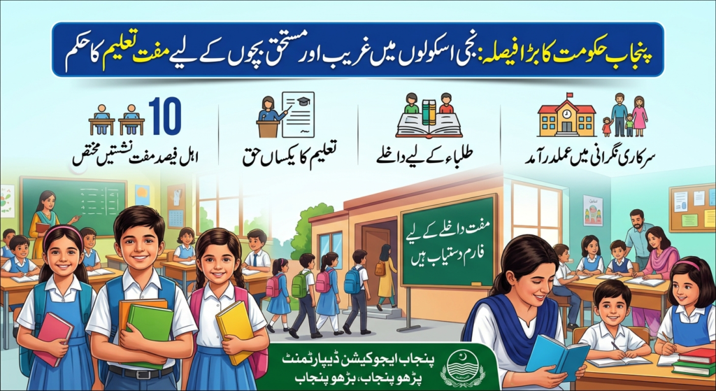 Punjab Orders Private Schools to Offer Free Education for Underprivileged Students Update 2026