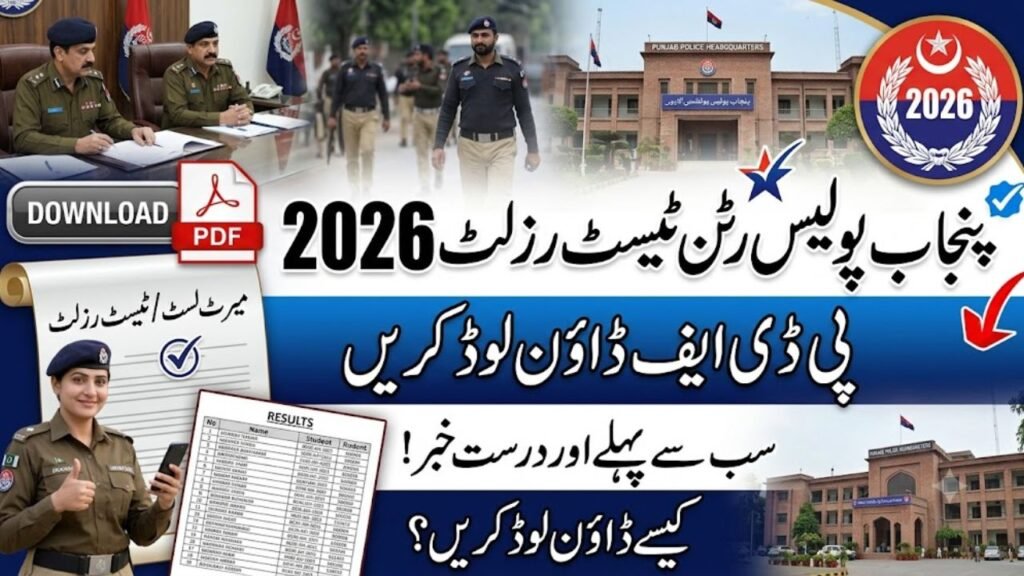 Punjab Police Written Test Result