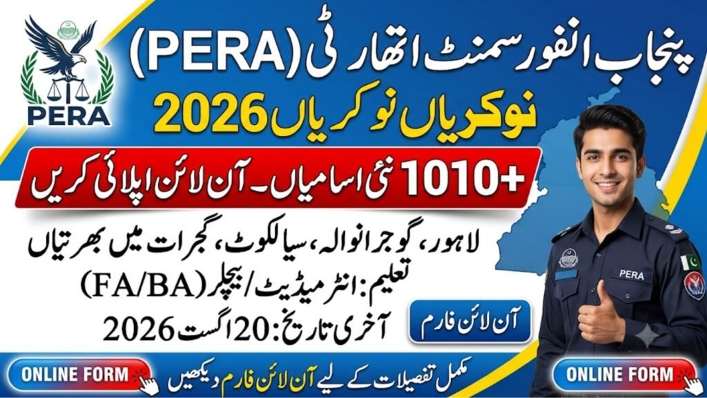 Punjab Enforcement and Regulatory Authority PERA Jobs