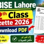 BISE Lahore 12th class gazette 2026