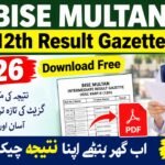 BISE Multan 12th result gazette 2026